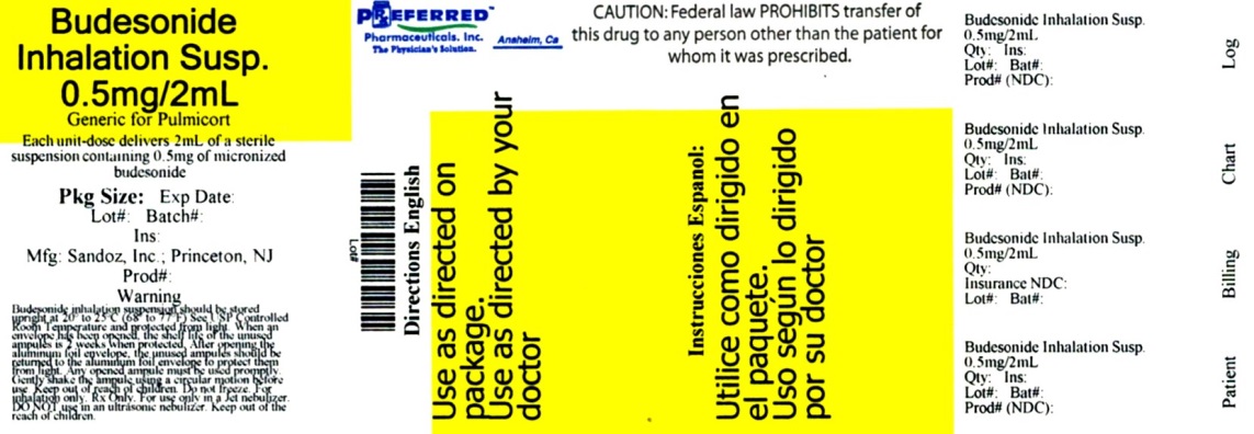 Budesonide Inhalation Susp. 0.5 per 2mL
