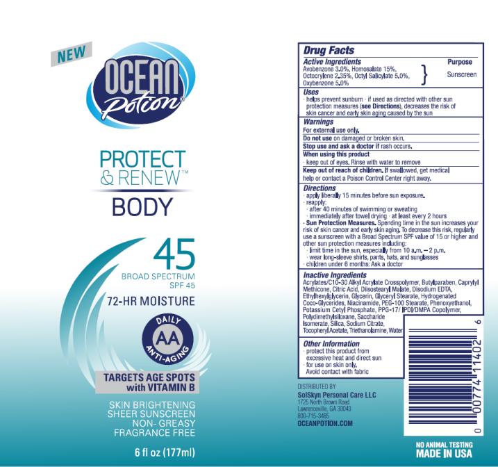 PRINCIPAL DISPLAY PANEL
Ocean Potion
Protect
& Renew
Body
SPF 45
6 fl oz (177 mL)
