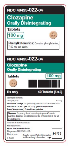 Clozapine ODT Tablets 100 mg Unit Carton Label