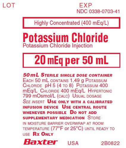 Potassium Chloride Injection Representative Container Label NDC: <a href=/NDC/0338-0703-41>0338-0703-41</a>