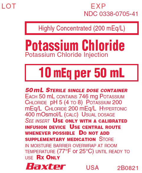 Potassium Chloride Injection Representative Container Label NDC: <a href=/NDC/0338-0705-41>0338-0705-41</a>