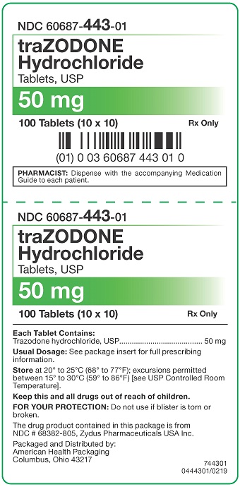 50 mg Trazodone HCl Tablets Carton