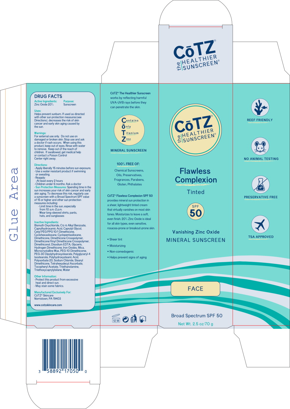 Principal Display Panel - Cotz Flawless Complexion Carton Label
