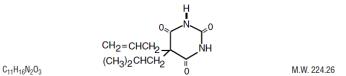 The structural formula of Butalbital.