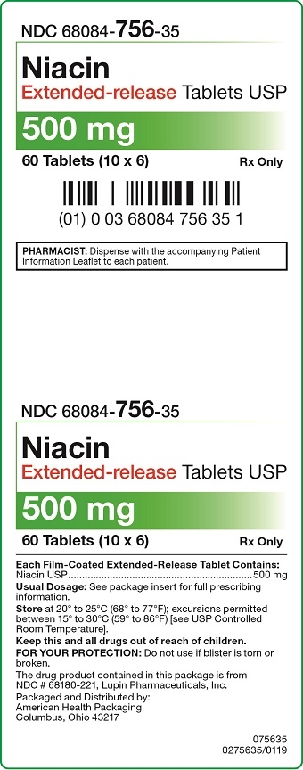 500 mg Niacin ER Tablets Carton