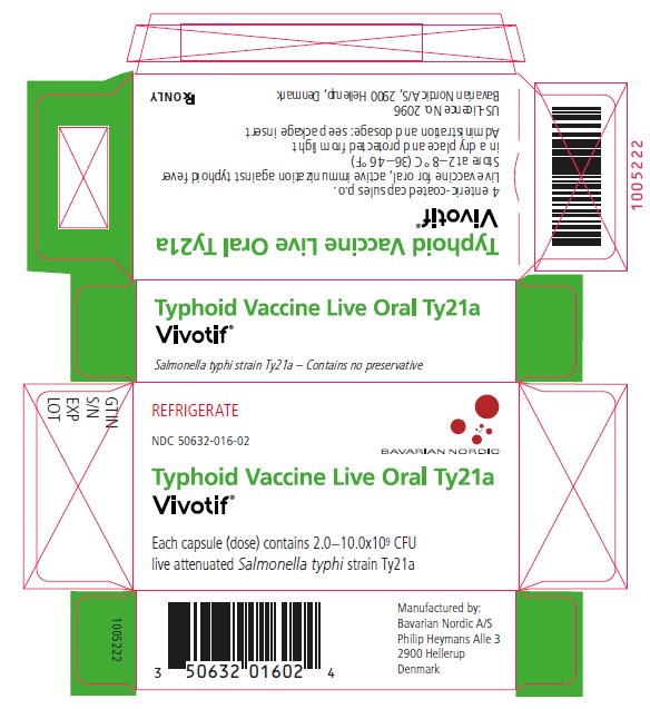 Typhoid Vaccine Live Oral Ty21a Vivotif carton label