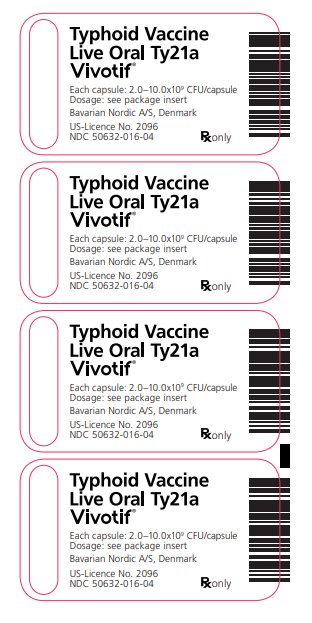 Typhoid Vaccine Live Oral Ty21a Vivotif blister label