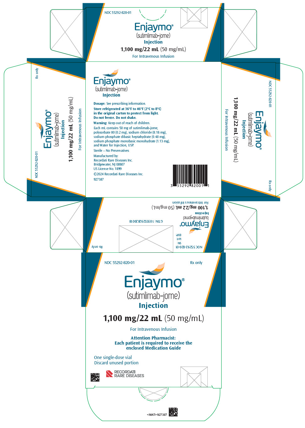 PRINCIPAL DISPLAY PANEL - 1,100 mg/22 mL Vial Carton