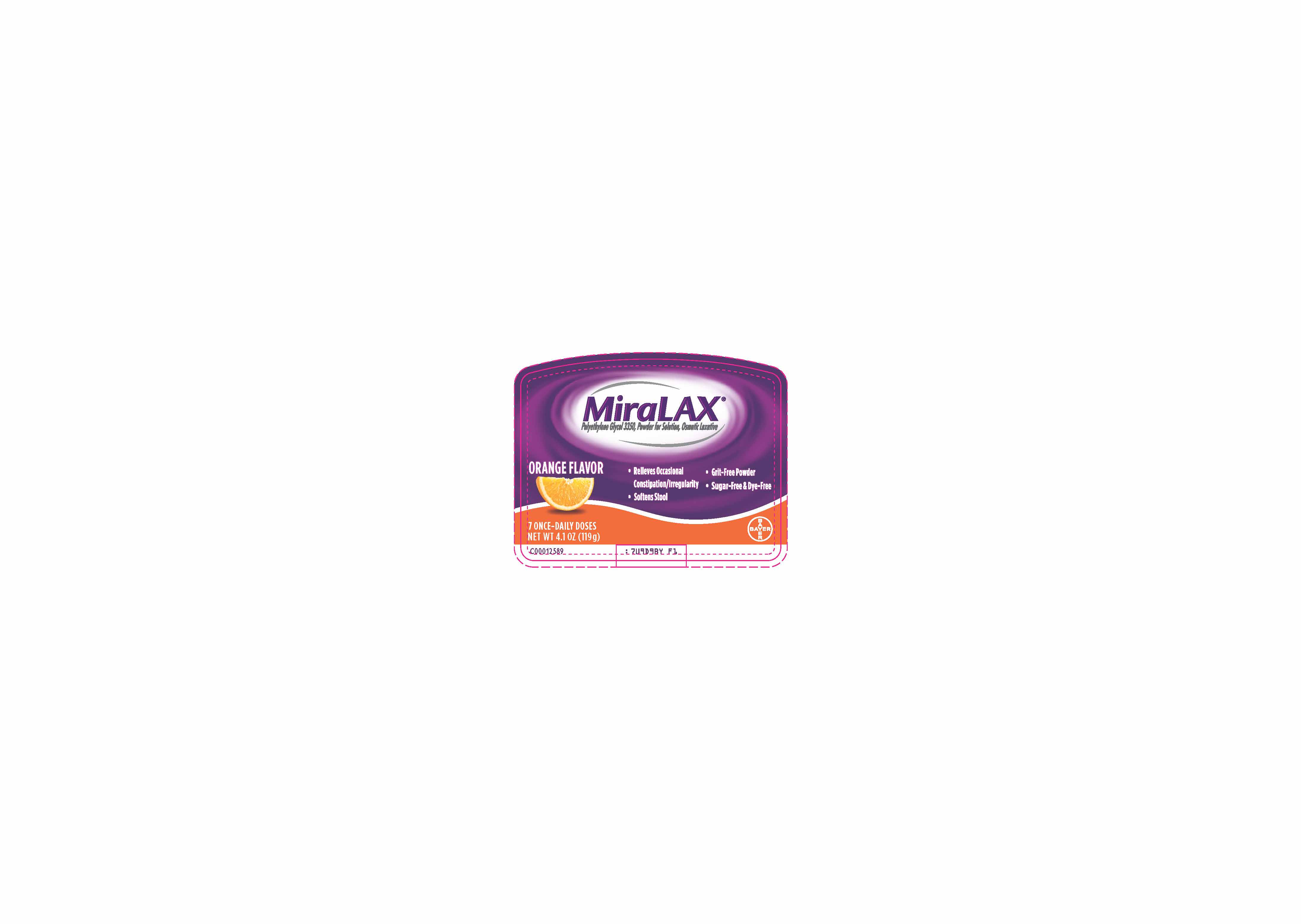 MiraLAX Orange 7 dose Front Label