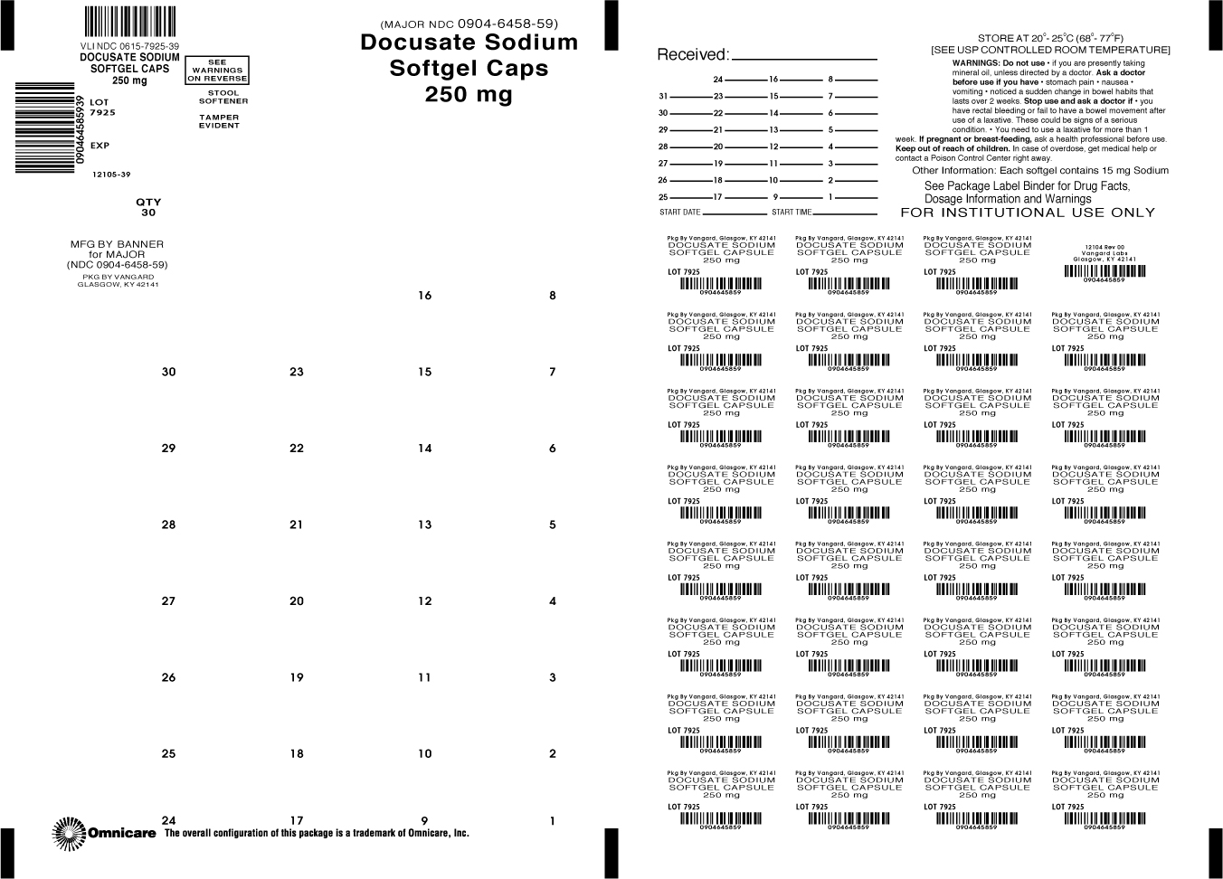 Docusate Sodium Softgel Caps 250 mg