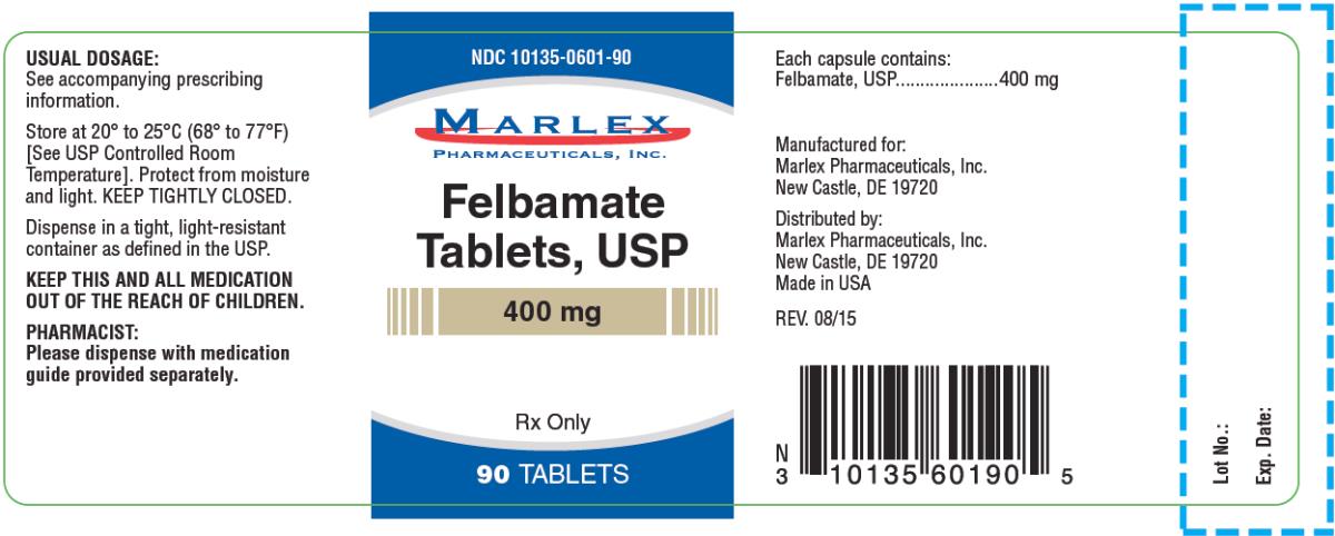 PRINCIPAL DISPLAY PANEL
NDC: <a href=/NDC/10135-0601-9>10135-0601-9</a>0
Felbamate
Tablets, USP
400 mg
Rx Only
90 TABLETS