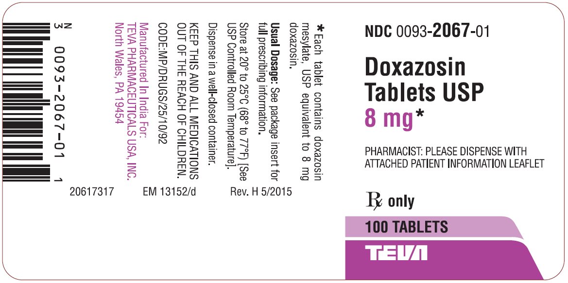 Doxazosin Tablets USP 8 mg 100s Label