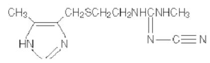 Structural formula for cimetidine