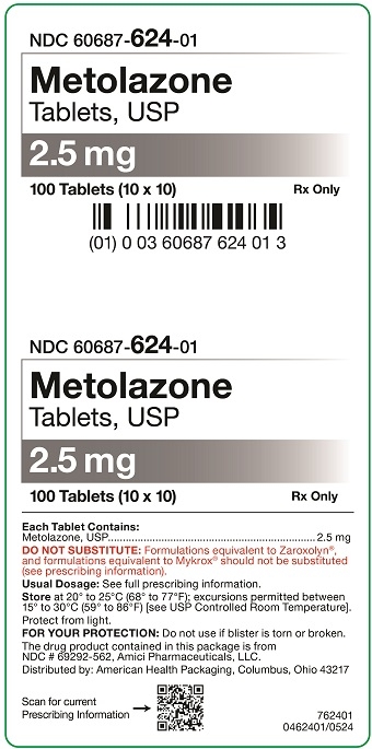 2.5 mg Metolazone Tablets Carton