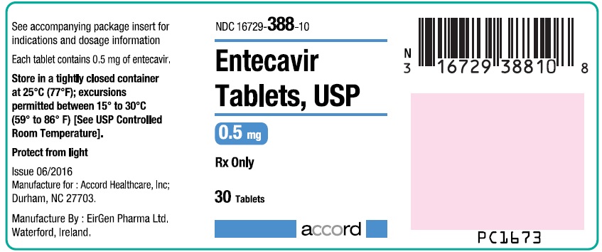 Entecavir 0.5-mg Tablet Bottle Label