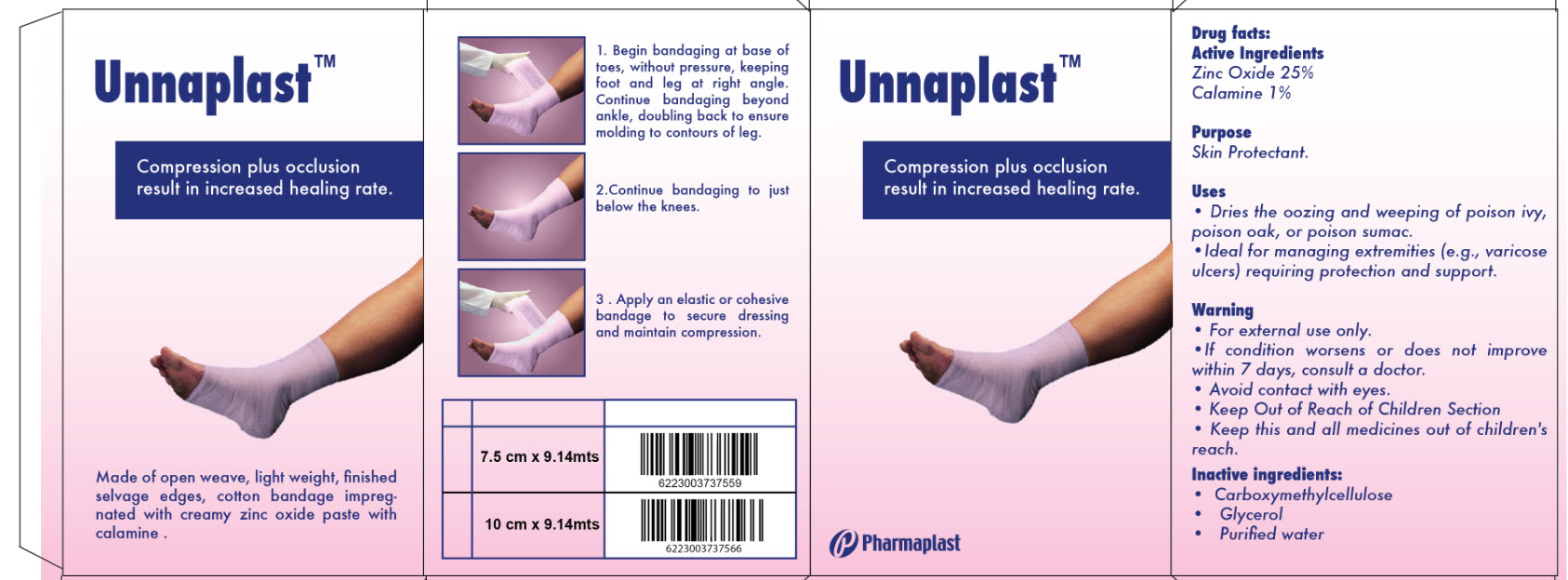 Unnaplast™ Compression Plus occlusion result in increased healing rate. 7.5 cm x 9.14 mts 10 cm x 9.14 mts
