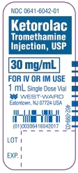 Ketorolac Tromethamine Injection, USP 30 mg/mL 1 mL Single Dose Vial