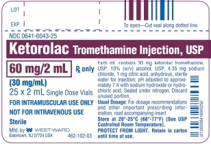 Ketorolac Tromethamine Injection, USP 60 mg/2 mL (30 mg/mL) 25 x 2 mL Single Dose Vials