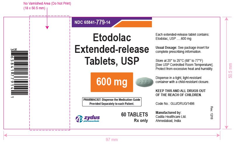 Etodolac Extended-release Tablets USP, 600 mg