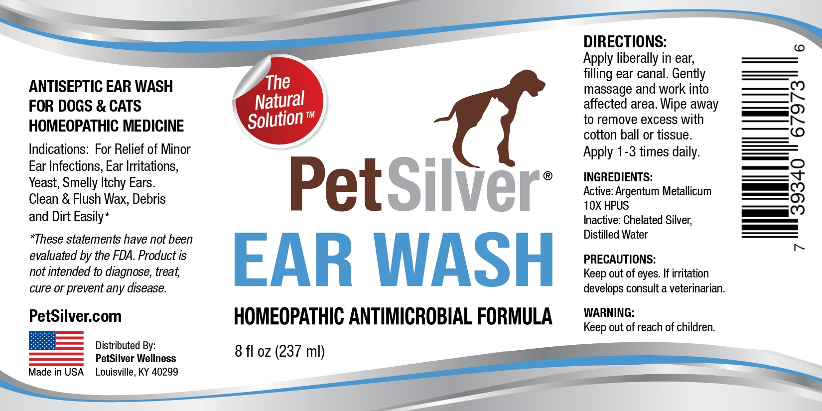 PetSilver Ear Wash 8 oz