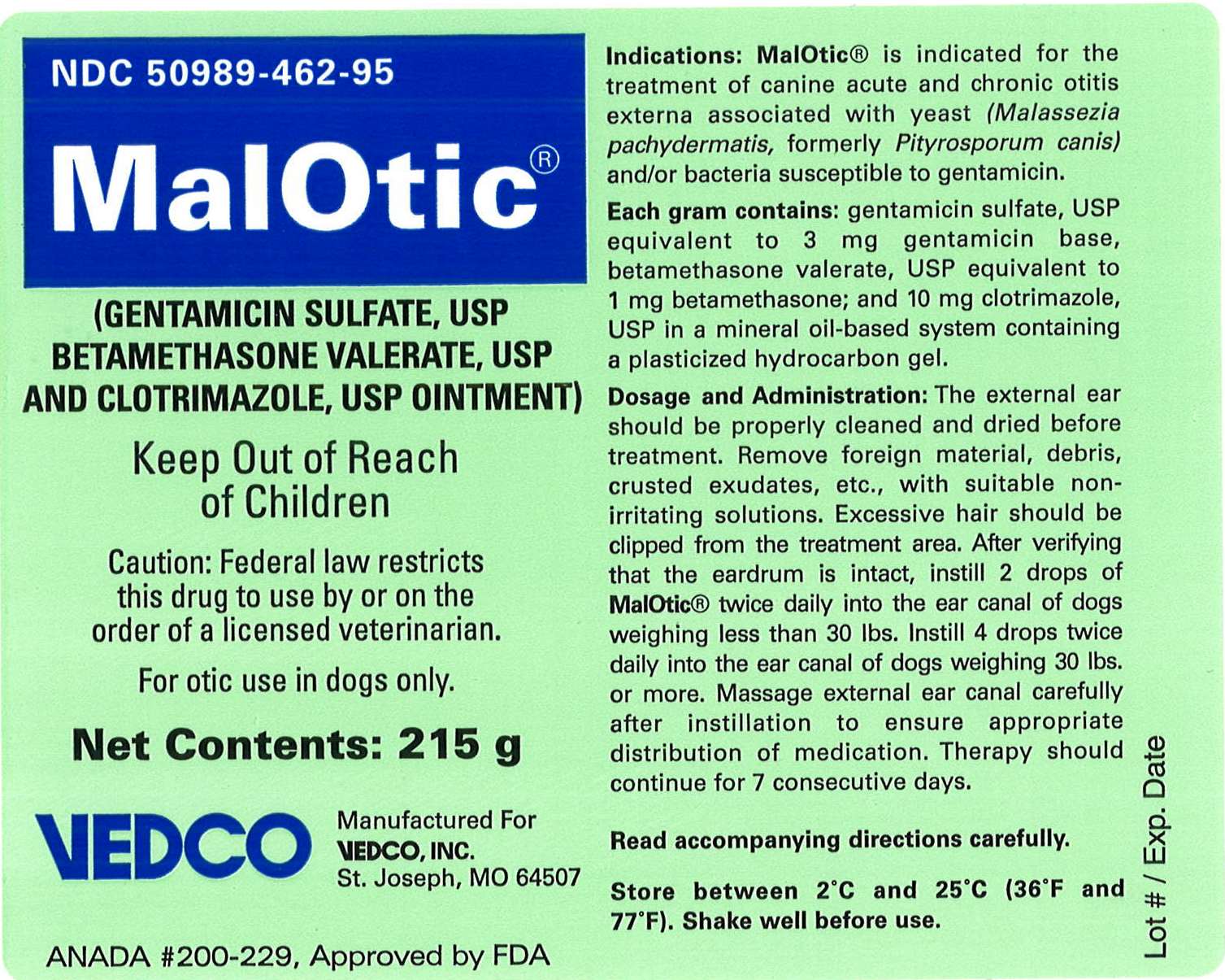 MalOtic Ointment 215g Bottle