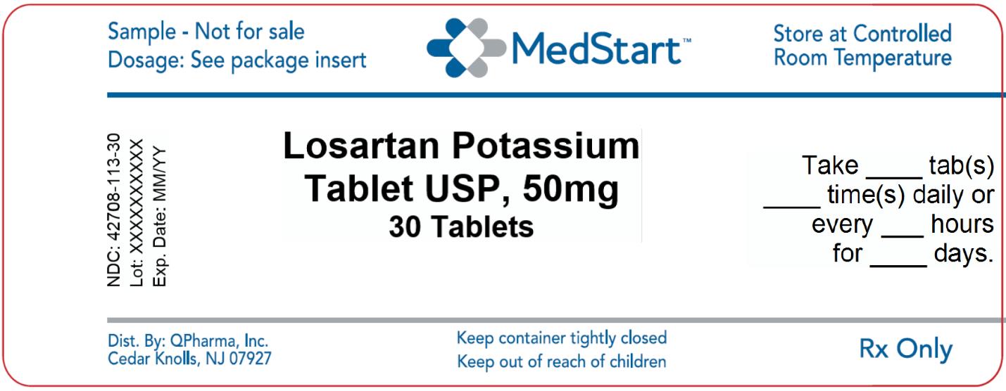 42708-113-30 Losartan Potassium Tablet USP 50mg x 30