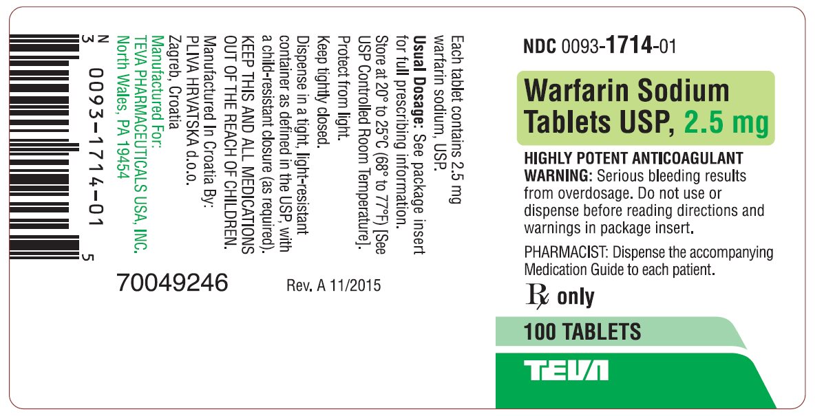Warfarin Sodium Tablets USP 2.5 mg 100s Label
