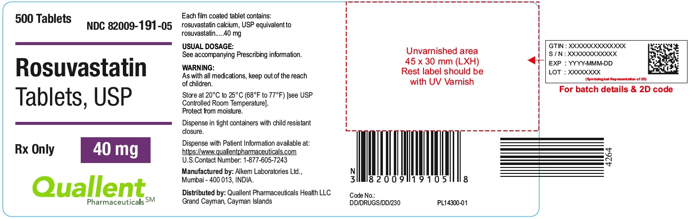 Rosuvastatin Tablets 40 mg 500 Tablets