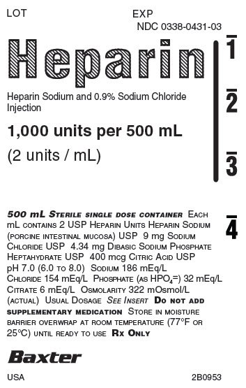 Heparin Sodium Container Label  NDC: <a href=/NDC/0338-0431-03>0338-0431-03</a>