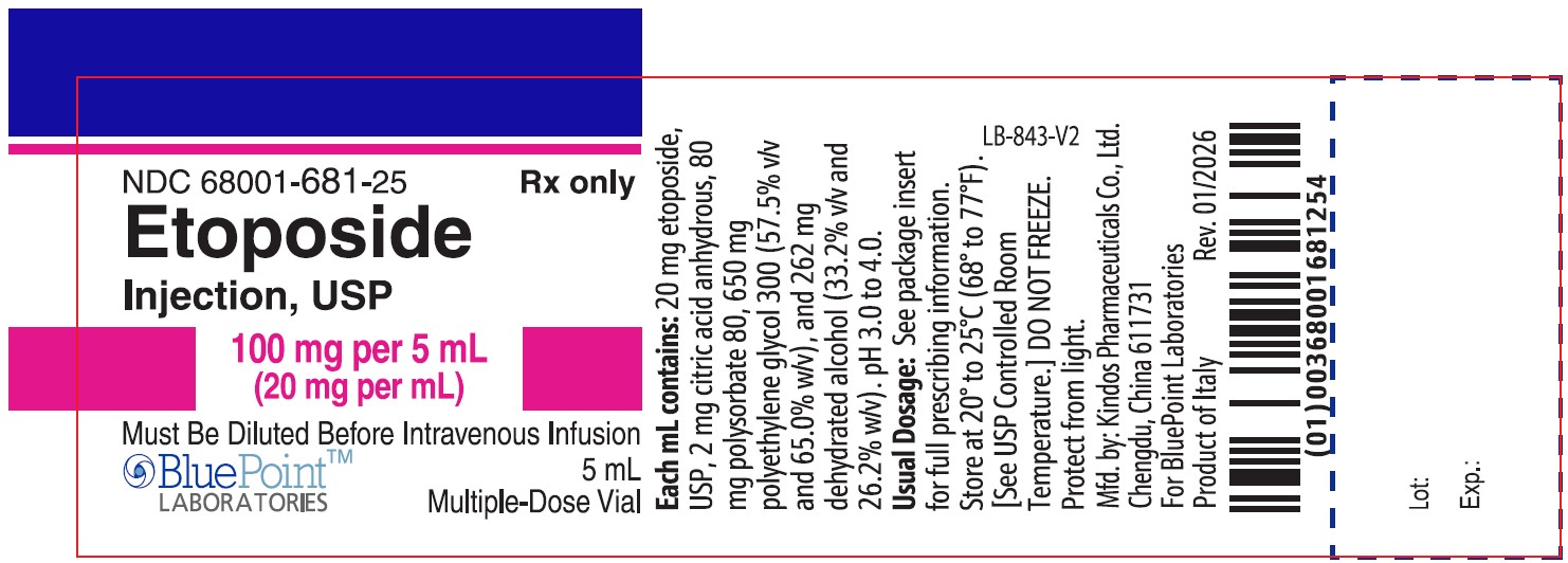 Etopside Injection Container label 100mg-5ml