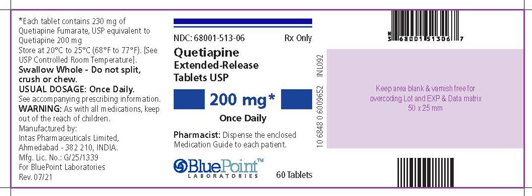 Quetiapine Extended-Release Tablets 200mg (NDC: <a href=/NDC/68001-513-06>68001-513-06</a>)