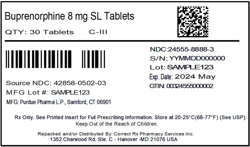 PRINCIPAL DISPLAY PANEL - 8 mg Tablet Bottle Label