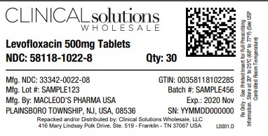 Levofloxacin 500mg Tablet 30 count blister card
