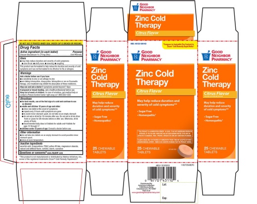 Good Neighbor Pharmacy Zinc Cold Therapy Citrus Flavor 25 Chewable Tablets