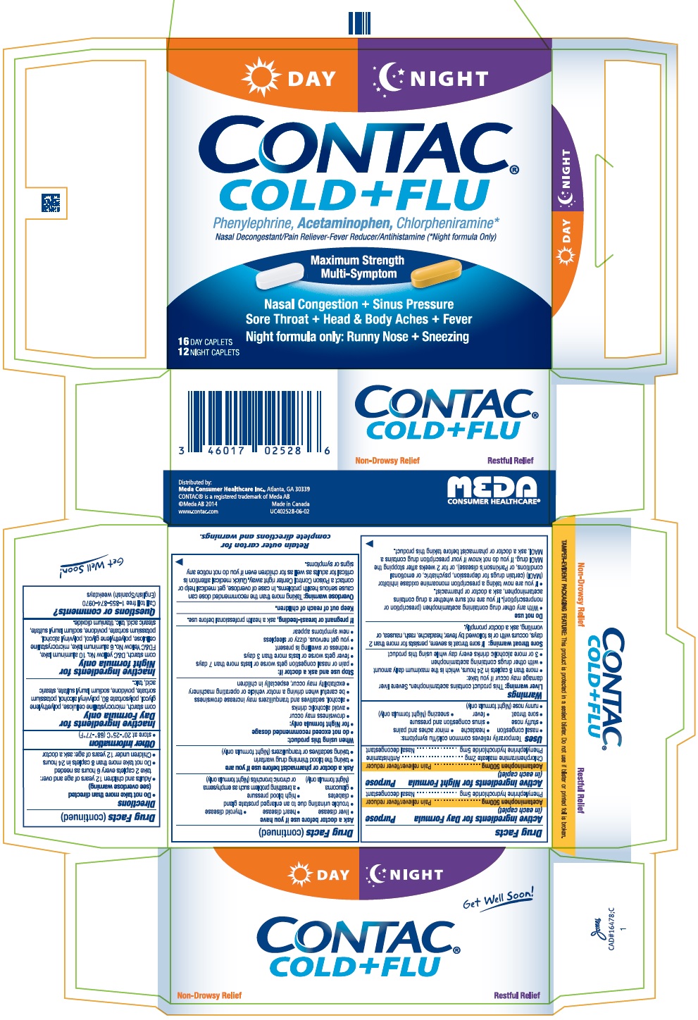 CONTAC COLD AND FLU DAY NIGHT Acetaminophen And Phenylephrine 