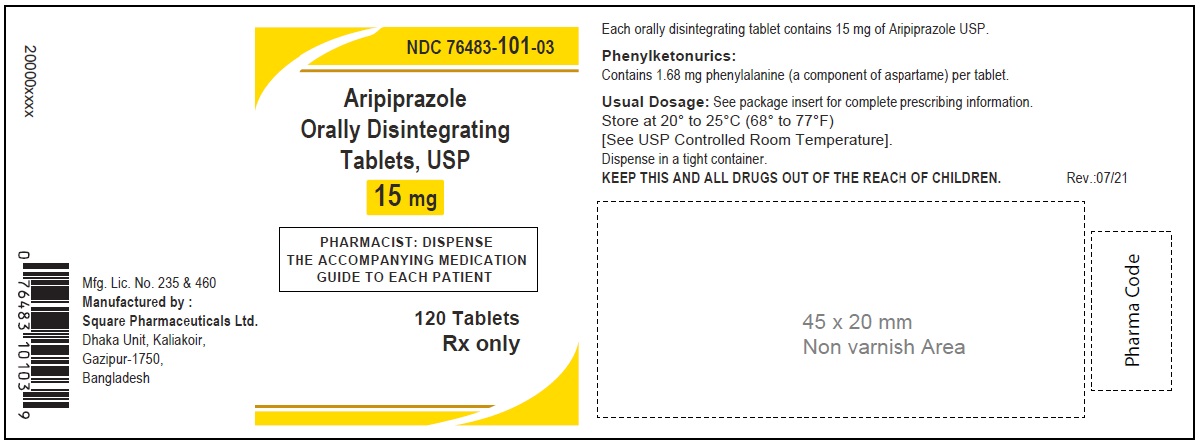 Aripiprazole Orally Disintegrating Tablets, USP 15 mg; 120 Counts