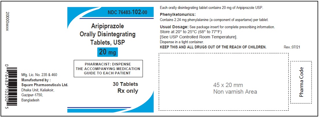 Aripiprazole Orally Disintegrating Tablets, USP 20 mg; 30 Counts