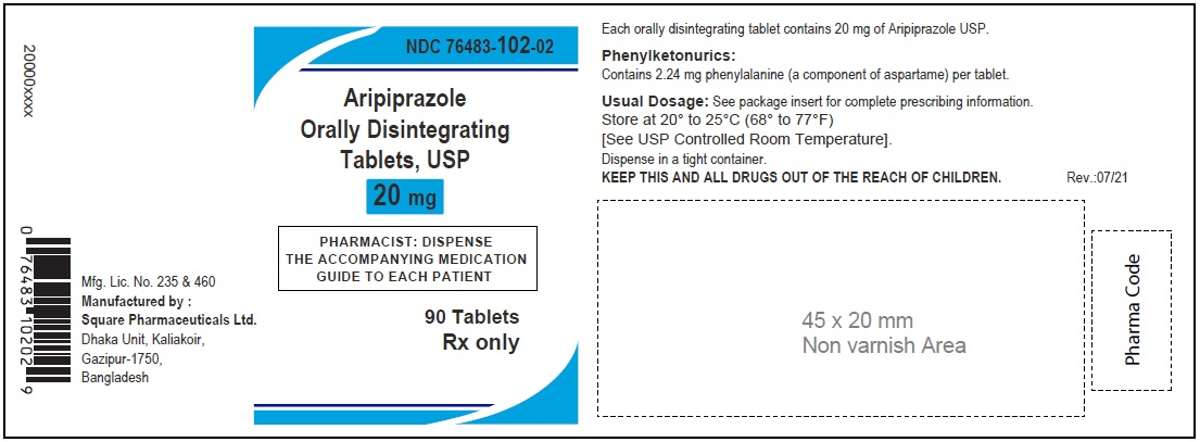 Aripiprazole Orally Disintegrating Tablets, USP 20 mg; 90 Counts