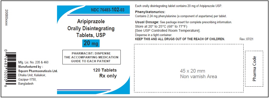 Aripiprazole Orally Disintegrating Tablets, USP 20 mg; 120 Counts