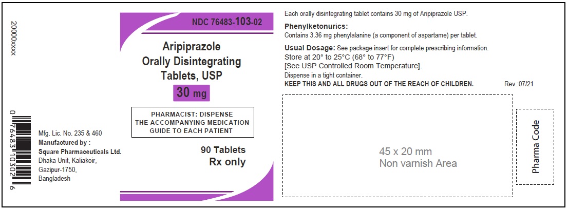 Aripiprazole Orally Disintegrating Tablets, USP 30 mg; 90 Counts