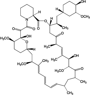The structural formula of sirolimus