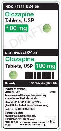 Clozapine 100 mg Tablets, USP Unit Carton Label