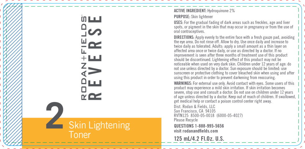 Principal Display Panel - Rodan + Fields Reverse Skin Lightening Toner Label
