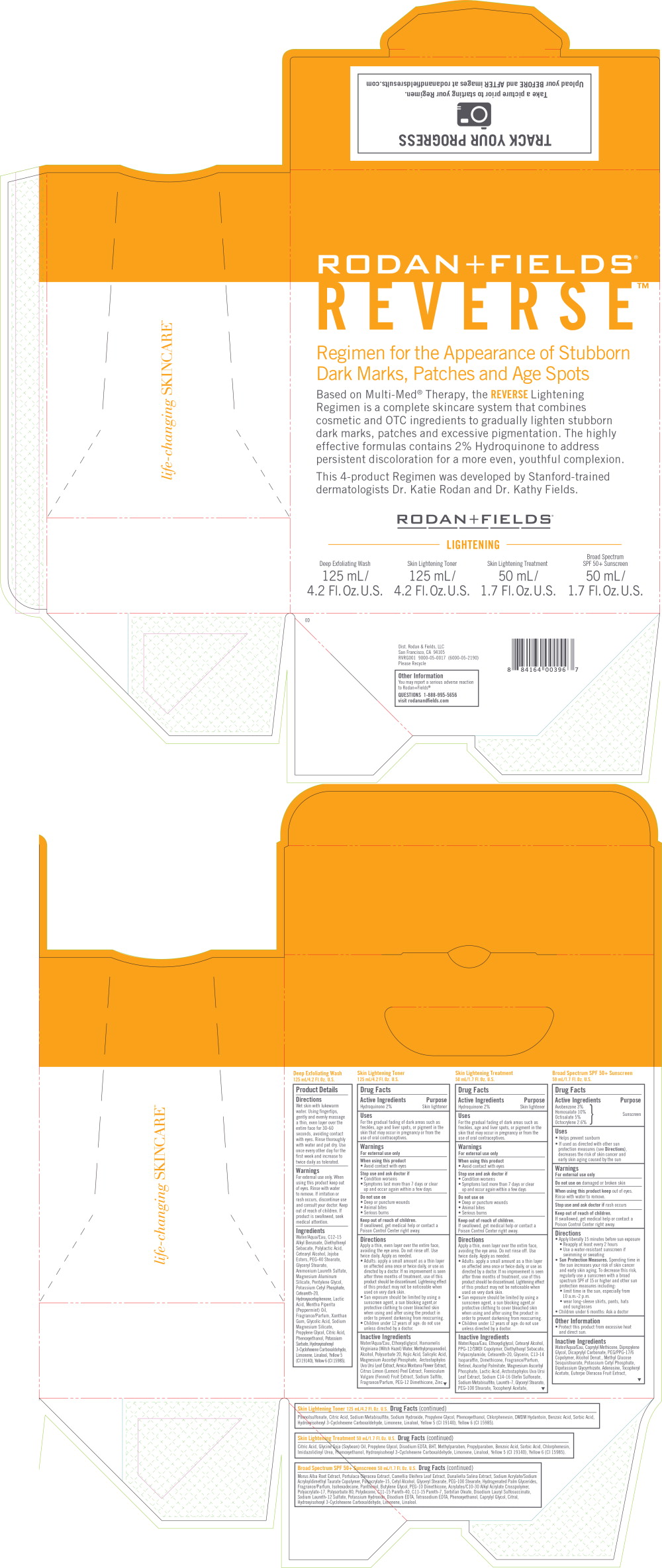 Principal Display Panel - Rodan + Fields Reverse Lightening Regimen Carton Label

