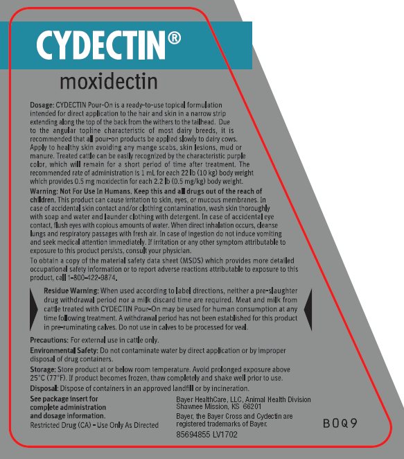 Cydectin (moxidectin) front unit label