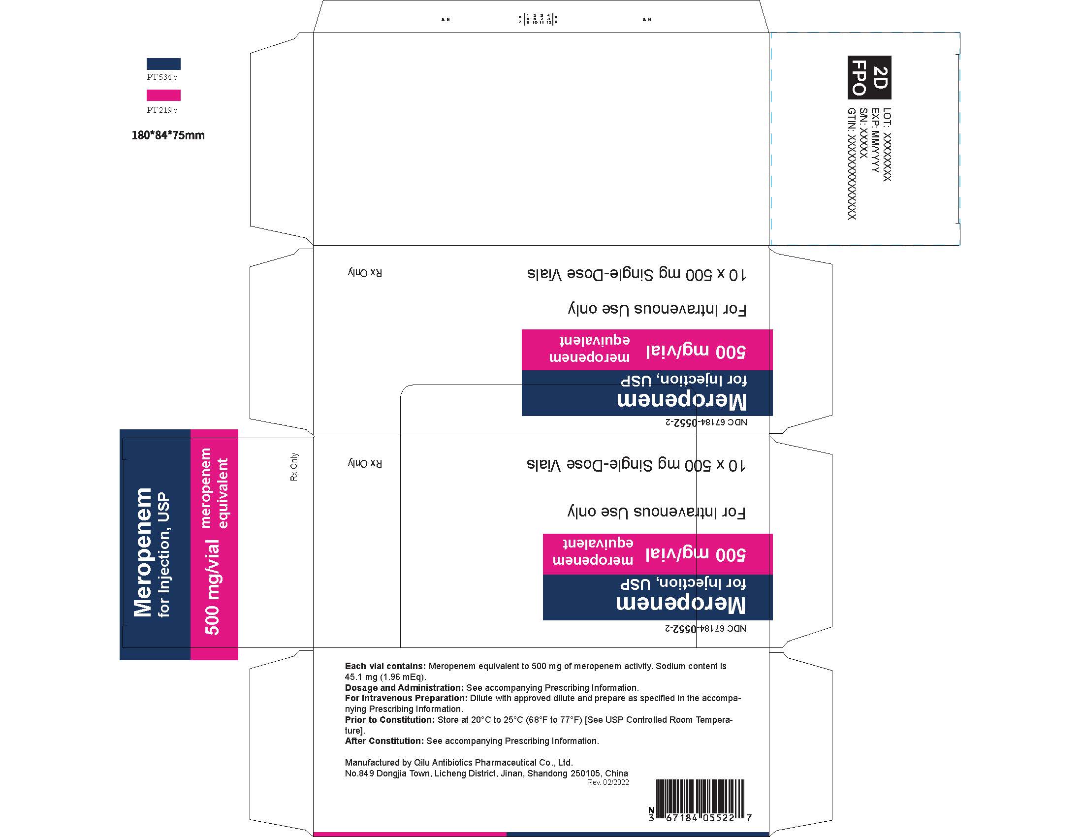 PRINCIPAL DISPLAY PANEL - 500 mg Vial Carton