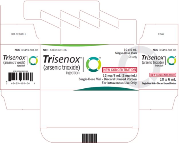 Trisenox® (arsenic trioxide) injection 2 mg/mL, 10 x 6 mL Single Dose Vials, Carton, Part 2 of 2