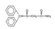 The chemical structure for Modafinil is a white to off-white, crystalline powder that is practically insoluble in water and cyclohexane. It is sparingly to slightly soluble in methanol and acetone.