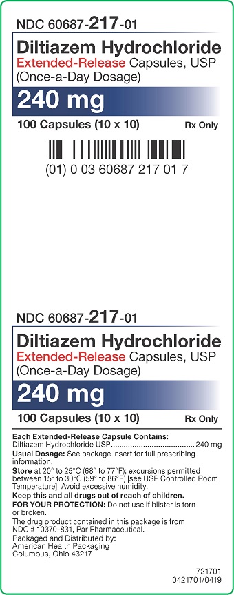 240 mg Diltiazem HCl ER Capsules Carton