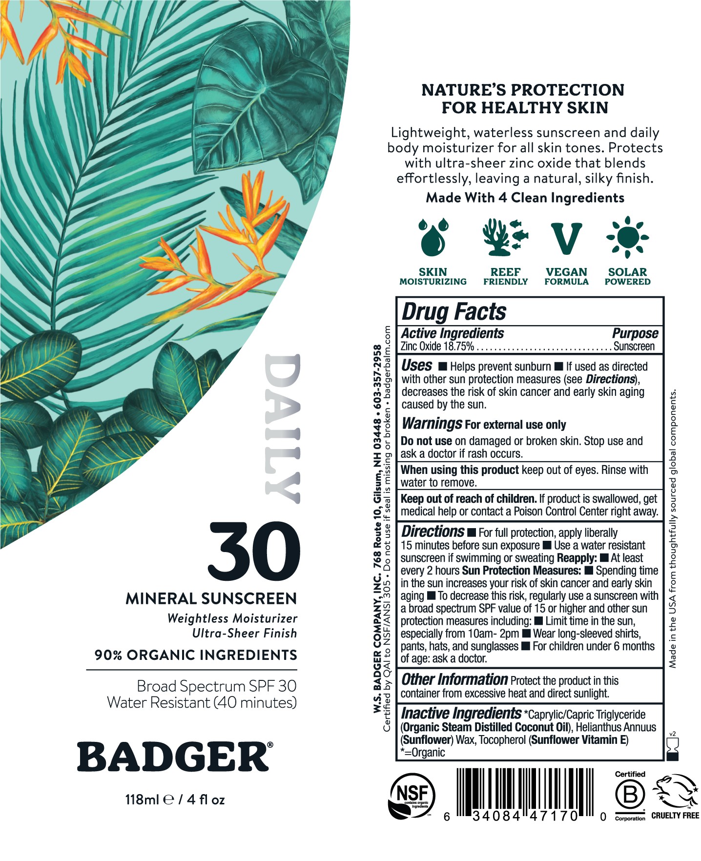 SPF 30 Daily label